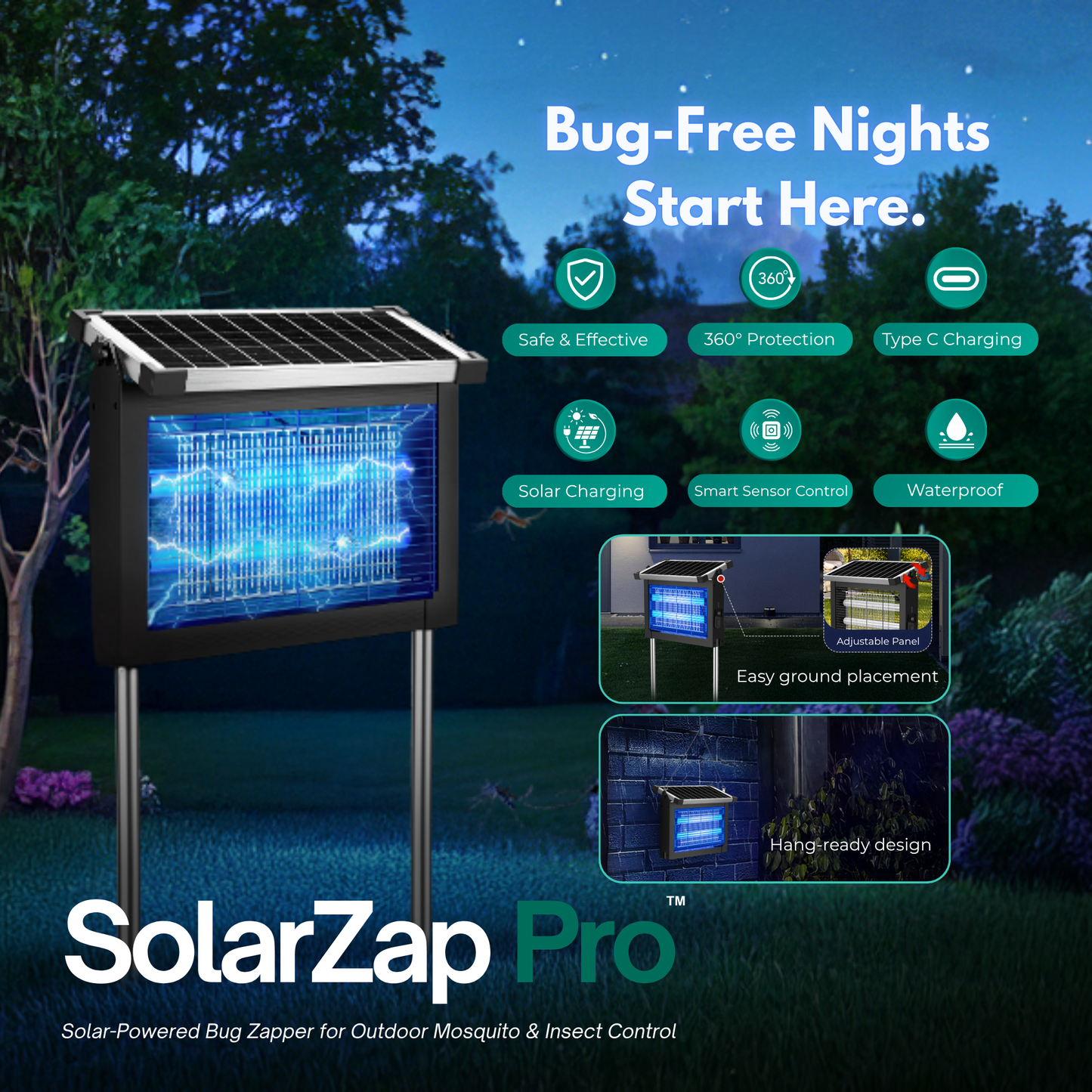 SunZap Pro™ – Instant Bug-Free Comfort, Powered by the Sun